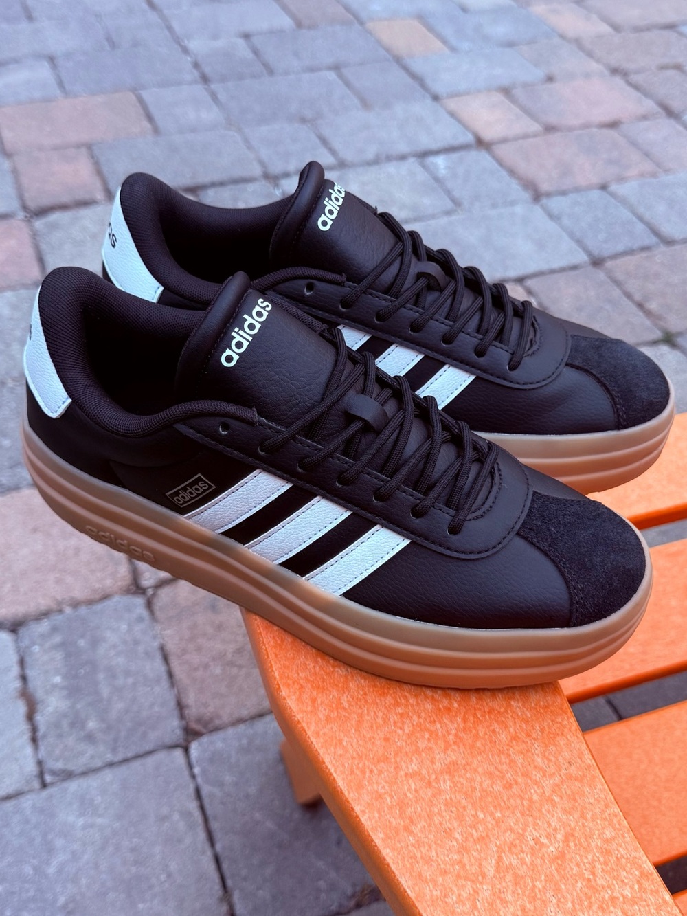Women’s Adidas VL Court Bold Platform Casual Sneakers - Core Black/Cloud Sz 9.5